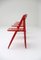 Red Metal Folding Chairs, 1980s, Set of 4 9