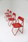 Red Metal Folding Chairs, 1980s, Set of 4 8