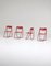 Red Metal Folding Chairs, 1980s, Set of 4 2