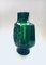 Green Ribbed Glass Low Starburst Vase from Empoli, Italy, 1960s 6