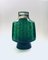 Green Ribbed Glass Low Starburst Vase from Empoli, Italy, 1960s 8