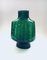 Green Ribbed Glass Low Starburst Vase from Empoli, Italy, 1960s 5