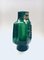 Green Ribbed Glass Low Starburst Vase from Empoli, Italy, 1960s 7