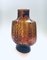 Amber Ribbed Glass Low Starburst Vase from Empoli, Italy, 1960s 5