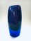 Modern Hand Blown Art Glass Bullicante Vase in Blue and Purple, Image 1