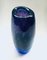 Modern Hand Blown Art Glass Bullicante Vase in Blue and Purple, Image 2