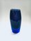 Moderne mundgeblasene Bullicante Glasvase in Blau und Lila 10