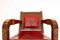 Rote Ledersessel mit Holzgestell, 1930er, 2er Set 5