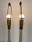 Lámparas de mesa Honi Chilo vintage de madera y latón, años 70. Juego de 2, Imagen 8