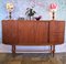 Danish Highboard in Teak with Bar and Sliding Doors 12