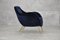 Velvet & Brass Armchair, 1950s, Image 4