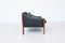 Scandinavian Sofa in Rosewood and Black Leather, Denmark, 1960 17