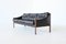 Scandinavian Sofa in Rosewood and Black Leather, Denmark, 1960, Image 1