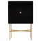 Black & Brass Lacquered Wood Cocktail Cabinet from Bontempi Casa 1