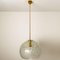 Clear Glass and Brass Pendant Light in the Style of Kalmar, 1970s 9