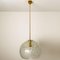 Clear Glass and Brass Pendant Light in the Style of Kalmar, 1970s, Image 9