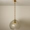 Clear Glass and Brass Pendant Light in the Style of Kalmar, 1970s 15