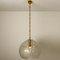 Clear Glass and Brass Pendant Light in the Style of Kalmar, 1970s, Image 15