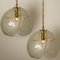 Clear Glass and Brass Pendant Light in the Style of Kalmar, 1970s 3