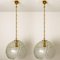 Clear Glass and Brass Pendant Light in the Style of Kalmar, 1970s 5