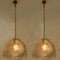 Clear Glass and Brass Pendant Light in the Style of Kalmar, 1970s 4