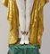 Französische Art Deco Porzellan Antinéa Statue mit Malachit Sockel, 1968 3