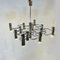 Lampadario in metallo cromato con 13 luci di Gaetano Sciolari, Immagine 2