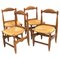 Light Oak Straw Chairs by Guillerme and Chambron for Votre Maison Editor, Set of 4 1