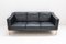 Scandinavian Black Leather Sofa, 1970s 4