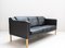Scandinavian Black Leather Sofa, 1970s 5