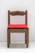 French Red Fabric Solid Oak Chairs by Guillerme et Chambron, 1980s, Set of 4 5