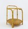Mid-Century Modern Bamboo & Cane Side Table Bar, Image 8