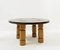 Blue Stone Top Round Coffee Table with Wooden Legs 2