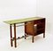 Mid-Century Modern Italian Console or Desk with Green Glass Top, 1960s 2