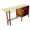 Mid-Century Modern Italian Console or Desk with Green Glass Top, 1960s 1