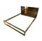 Mid-Century Gilded Metal and Bronze Mirror Headboard Bed from Belgo Chrome, 1970s 2