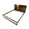 Mid-Century Gilded Metal and Bronze Mirror Headboard Bed from Belgo Chrome, 1970s, Image 2