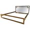 Mid-Century Gilded Metal and Bronze Mirror Headboard Bed from Belgo Chrome, 1970s 1