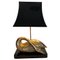 Lámpara de mesa de latón macizo con motivo de cisne, Imagen 1