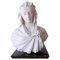 Cesare Lapini, Alabaster Bust of a Woman in Lace Shroud, Signed and Dated 19th, Set of 2 1