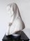 Cesare Lapini, Alabaster Bust of a Woman in Lace Shroud, Signed and Dated 19th, Set of 2 15