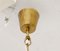 Brass & Crystal Cylinder Chandelier by Tyringe for Orrefors, Sweden 4