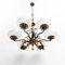 Lámpara de techo Spider francesa vintage de bronce, años 40, Imagen 18