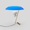 Lampada da tavolo nr. 548 in ottone lucidato con diffusore blu di Gino Sarfatti per Astep, Immagine 12