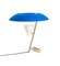 Lampada da tavolo nr. 548 in ottone lucidato con diffusore blu di Gino Sarfatti per Astep, Immagine 10