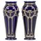 Small Art Nouveau Glazed Ceramic Vases, Set of 2 1