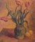 Bodegón con tulipanes, siglo XX, óleo sobre lienzo, enmarcado, Imagen 1