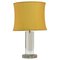 Mid-Century Italian Table Lamp with Lucite Column & Brass Base by Romeo Rega, 1970s 1