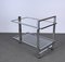 Mid-Century Italian Chromed Steel and Crystal Glass Bar Cart, 1970s, Image 3