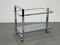 Mid-Century Italian Chromed Steel and Crystal Glass Bar Cart, 1970s, Image 14